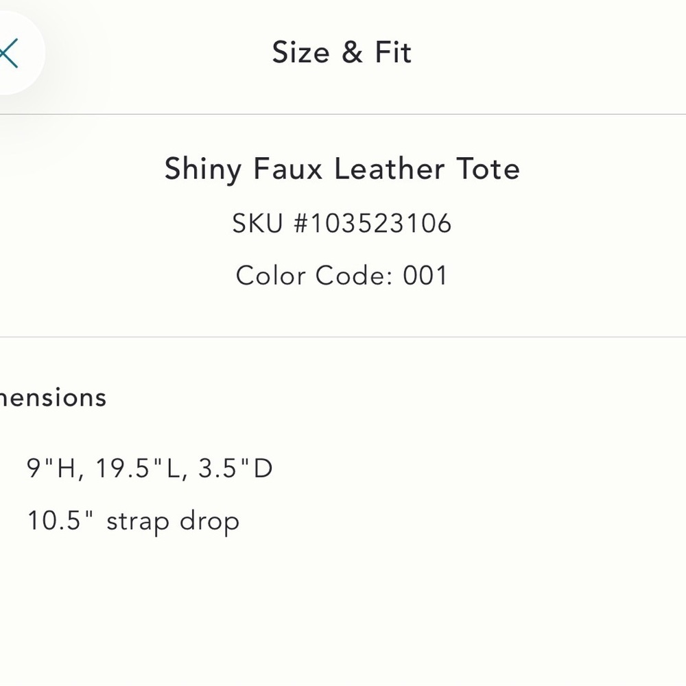 NWT new Anthropologie shiny faux patent leather tote bag purse black - Picture 10 of 16